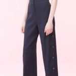 Rebecca Taylor Navy wide leg side button detailed trouser size 12 Photo 0