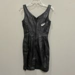 Michael Hoban North Beach Leather Dress Vintage 80’s Black Sz 7/8 New Sleeveless Photo 1