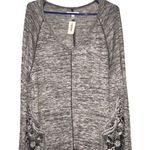 Aeropostale  large grey black sweater sheer arms Photo 0