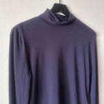 St. John Long Sleeve Top Women's Size M Navy Blue Photo 2