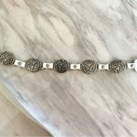 Antoniazzi Firenze White Leather Waist Belt w/ Pewter Metal Design (Size Large) Silver Photo 3