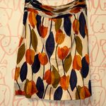 Tory Burch  Nellie Skirt Tan Multicolor tuplis cotton ruched waist Photo 2