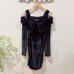 J.ING Jing Black Velvet Off Shoulder Bodycon Ruched Mini Dress Size L NWT Size L Photo 1
