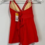 Kona Sol Women’s Ribbed Crisscross Tankini Swimsuit Top Red NWT Photo 7