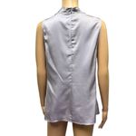 Rachel Roy Cowl Neck Grey Satin Sleeveless Zip Back Flowy Cami Blouse Womens L Gray Size L Photo 5