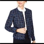 Apt. 9 NWT . Blue. Tweed Jacket With Silver Black White Photo 1