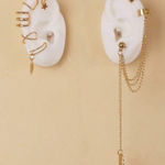 Boutique Gold Ear Cuff Set with Chains and Charms Photo 0