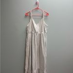 Loft  White Asymmetrical Ruffled Maxi Dress Photo 3