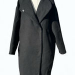ZARA  Black Wool Blend Coat Women’s Medium - Minimal Wear, Chic & Warm Photo 0