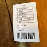 Anthropologie  Harlyn Dress Pants Cropped Silk Trouser Mustard Gold Metallic 10 Photo 5