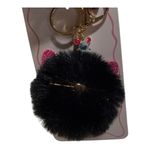 Studio Faux Fur Black Cat Bag Charm Keychain w/ Pink Ears – New on Card Photo 1