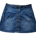 Frye  Denim Skirt WOMENS 18W Blue Stretch A-Line Button Down Cowgirl Western Mini Photo 0