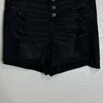 American Eagle NWT Black Curvy Super High-rise Distressed Shorts, Size 10 Photo 4