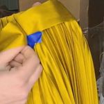 Mac Duggal 26483 Pleated Cap Sleeve Satin Midi Gown Size 6 New w/ Tag MSRP $338 Photo 14