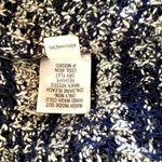 Simply Vera  Vera Wang|| Navy/white oversized cardigan sweater with black trim Photo 9