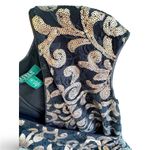 Ralph Lauren  Black & Gold Swirl sequence Mini Dress sz 8 party festive cocktail Photo 3