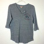 JUNK FOOD Vintage Feel Houston Texans Gray Henley Shirt Size L Photo 0
