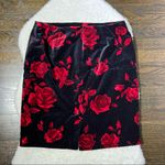 Talbots  Black and Red Floral Velvet Pencil Skirt Photo 5