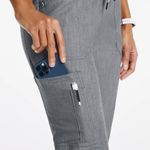 Jaanuu  Women's 8-Pocket‎ Cargo Scrub Pant - Heather Gray Photo 3