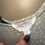 Pink Rose Linen Short Sleeve Blouse Light Green and White Photo 4