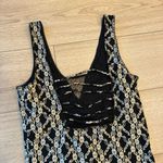 Intimately Free People Black Gold Lace Slip Dress Sleeveless Size L Size L Photo 5
