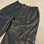 Stradivarius  Black Faux Leather Cargo Pants Photo 5