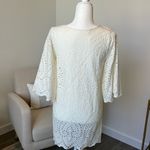 Maaji  Ivory Cream Eyelet Crotchet Boho Embroidered Swim Cover Up Dress Small Photo 3