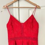 Nicholas Floral Lace Rouleau Ball Dress in Hibiscus Red Size 6 Photo 4