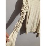 We The Free Free People Shirt Womens Medium Natasha Long Sleeve Ruched Beige Photo 1