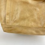 Lucky Brand  Dori Bucket Crossbody Bag Purse Tan Brown Leather Lines Pockets Photo 4