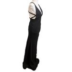 Jay Godfrey  Womens Gown Deep V-neck Cut out Back Maxi Black Size 00 New Photo 3