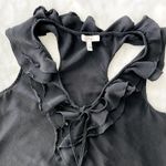 Joie  Silk Ruffle Tank Blouse XS Black Work Basic Suiting Casual Photo 1