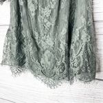American Eagle Sage Green Lace Off the Shoulder Cropped Top Size Medium Photo 3