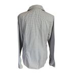 Pink Tartan mini houndstooth long sleeve button down collared shirt women's 8 Gray Photo 3