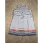 J. Jill Love Linen Blue Sleeveless Tank Dress Size L Midi Pockets Shift Sheath Size L Photo 3