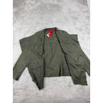NWT V Cristina Olive Green Floral Embroidered‎ Open Front Faux Suede Jacket M Size M Photo 3