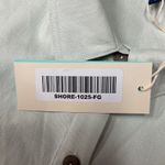 Shore Women's Short Sleeve Collared Button Down Linen Shirt Green Size S NWT Green Photo 8