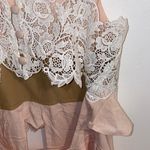 For Love & Lemons NWT $228  Pink Lace Ruffled Overlay Sienna Keyhole Dress XS Photo 13