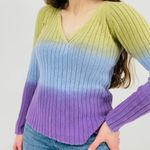 vintage y2k ombre crushed lavender sage green slouchy sweater v Photo 5