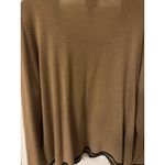 Vntg Koret Tan With Black Trim Paisley Embroidered Open Cardigan Size Large Brown Photo 11