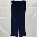 Susan Graver New Occasions Metallic Knit Wide Leg Pants Navy Blue Size Medium Photo 5