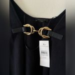 Ann Taylor NWT  Chain Fringe Open Poncho Navy Blue One Size Photo 5