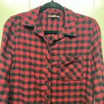 Beach Lunch Lounge Check Print Womens Button Front Long Sleeve Shirt Size Medium Photo 2