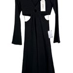Likely NWT Eila Dress Black Textured Cutout Ring Deep V Midi A-Line Cocktail 6 Photo 2