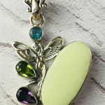 Sterling Silver Multi Gemstone Fairy Pendant Yellow Photo 0