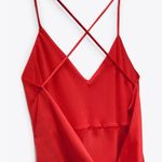ZARA NWT  SCOOP BACK CRISSCROSS CAMISOLE SILKY TOP RED BLOGGERS FAV SMALL Photo 4