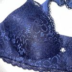 Aerie  Womens Padded Bra Size 32B Navy Blue Lace Strappy Photo 1