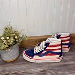 Vans Sk8 Hi Unisex Womens Size 6.5 Men 5 Striped High Top Sneakers USA Patriotic Photo 2