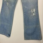 Aeropostale Y2K Light Wash Distressed Flare Jeans Sz 7/8 Short Floral Paint Photo 6