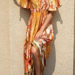 SheIn Orange print maxi dress Photo 2
